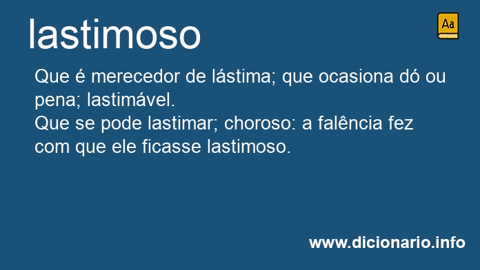 Significado de lastimosa