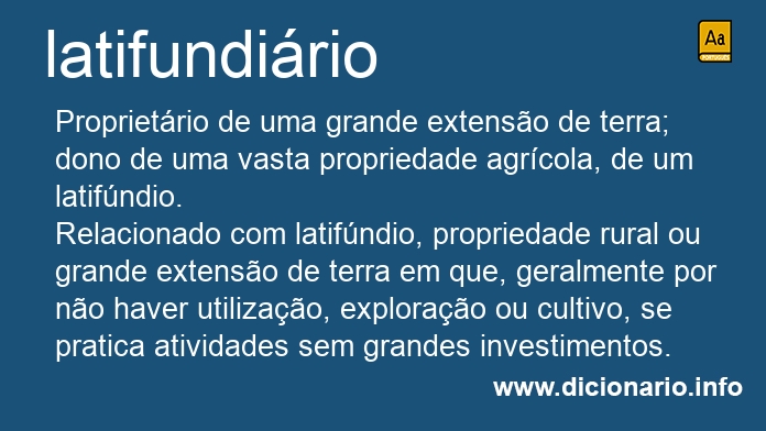 Significado de latifundirios