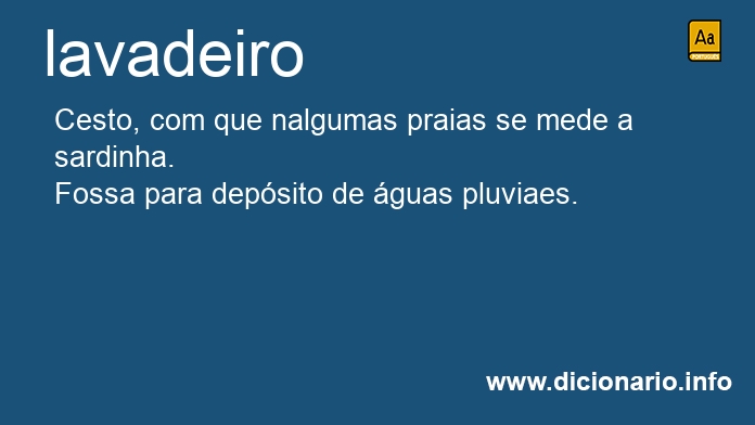 Significado de lavadeiro
