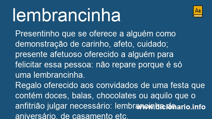 Significado de lembrancinha
