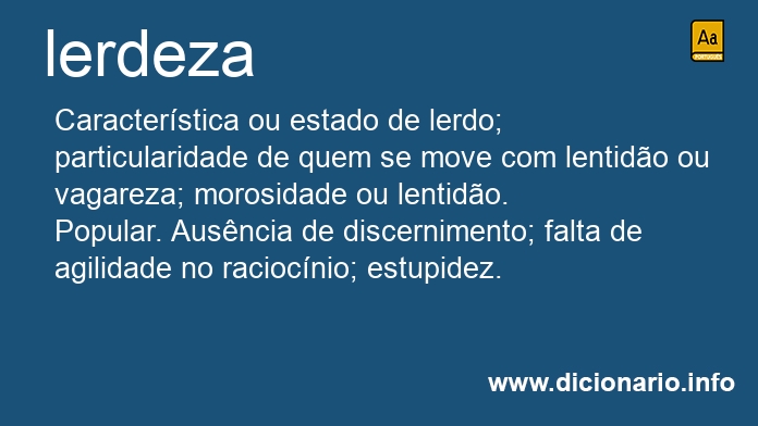 Significado de lerdeza