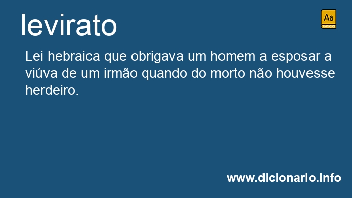 Significado de levirato