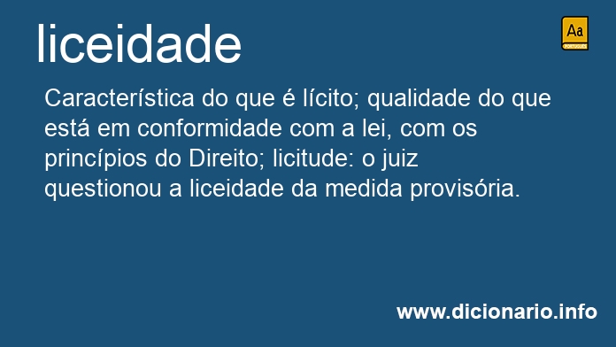 Significado de liceidade