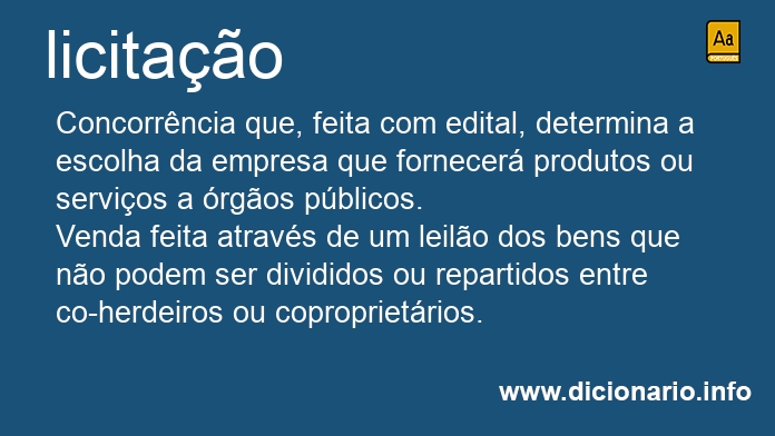 Significado de licitao