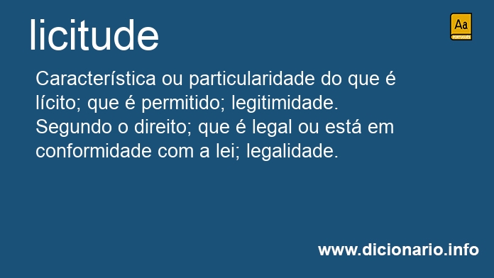 Significado de licitude