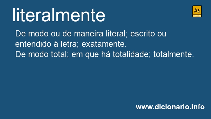 Significado de literalmente