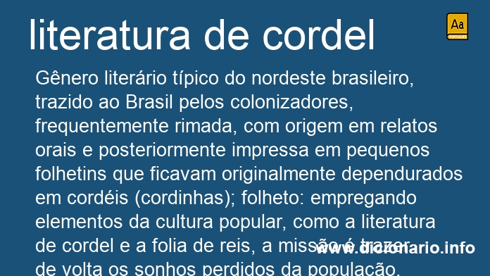 Significado de literatura de cordel