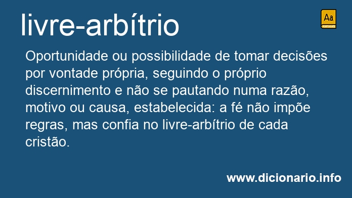 Significado de livre-arbtrio