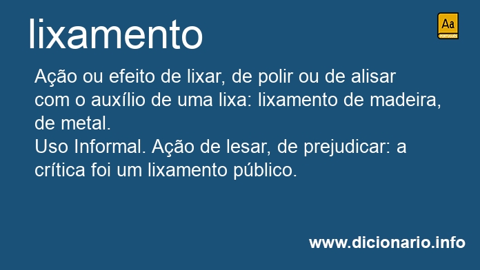 Significado de lixamento