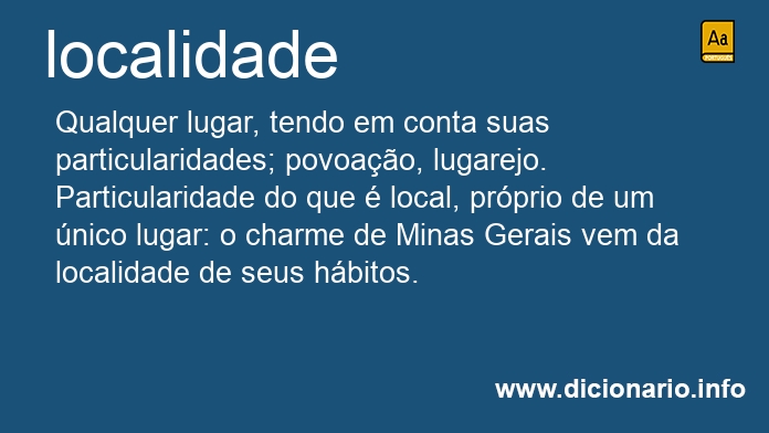 Significado de localidade