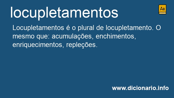 Significado de locupletamentos
