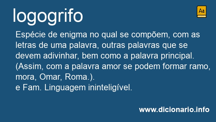 Significado de logogrifos