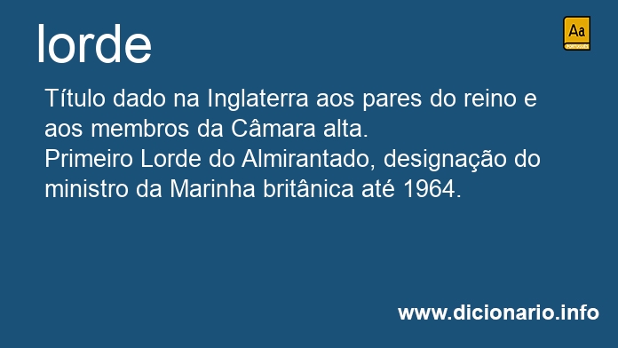Significado de lorde
