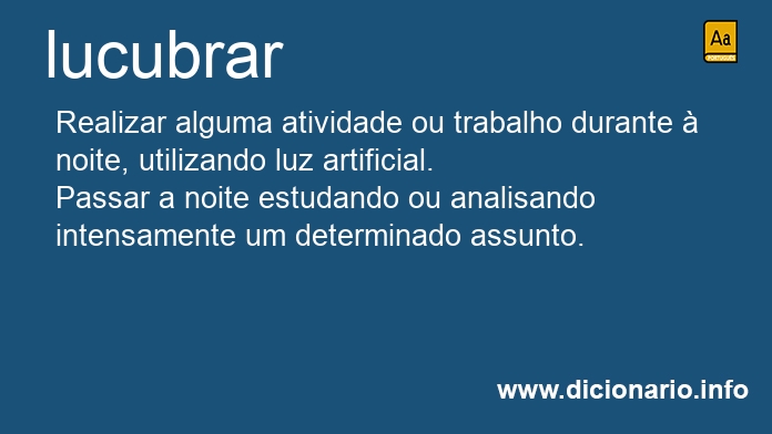 Significado de lucubrar