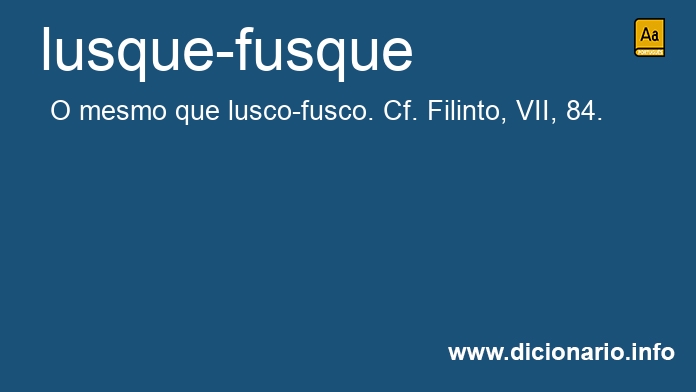 Significado de lusque-fusque