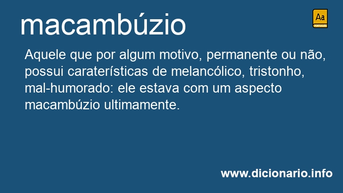 Significado de macambzio