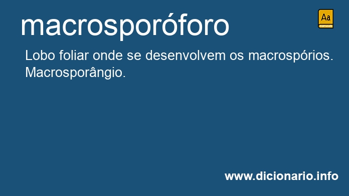 Significado de macrosporforo