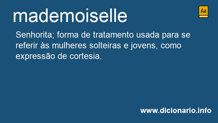 Significado de mademoiselle
