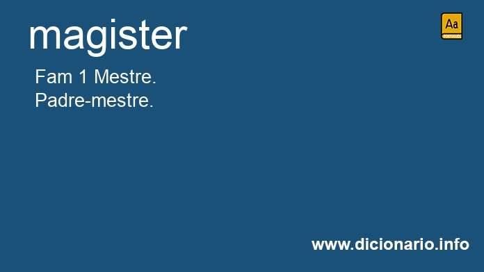 Significado de magister