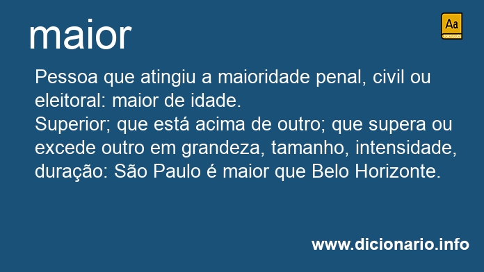 Significado de maior
