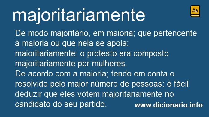 Significado de majoritariamente