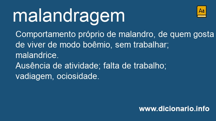 Significado de malandragem