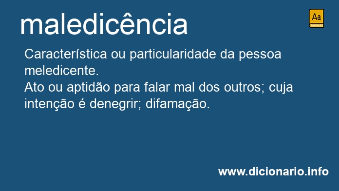 Significado de maledicncia