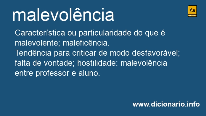 Significado de malevolncia