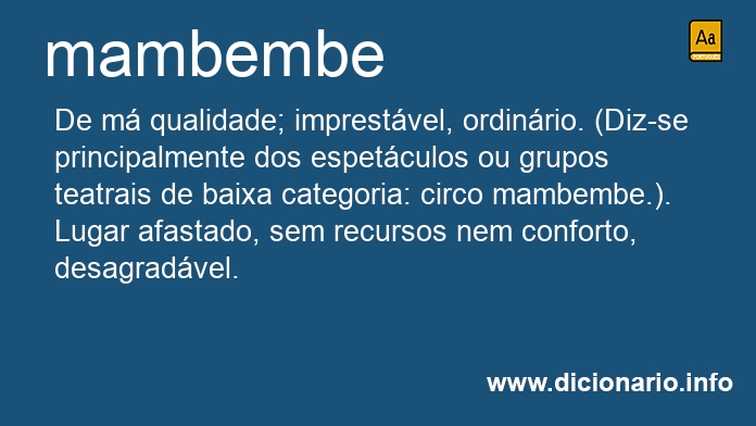 Significado de mambembe