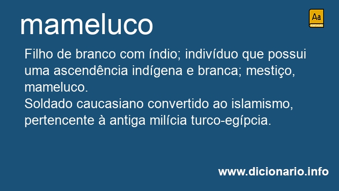 Significado de mameluco