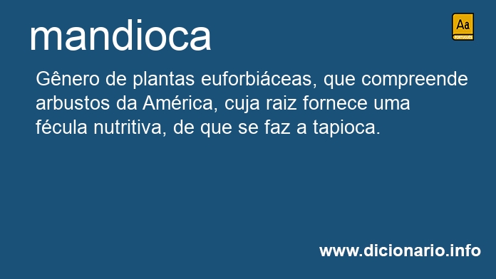 Significado de mandiocas