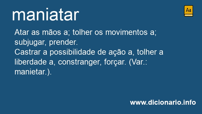 Significado de maniatar