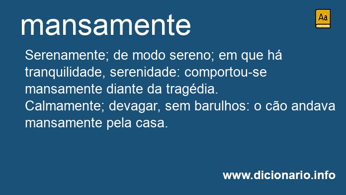 Significado de mansamente