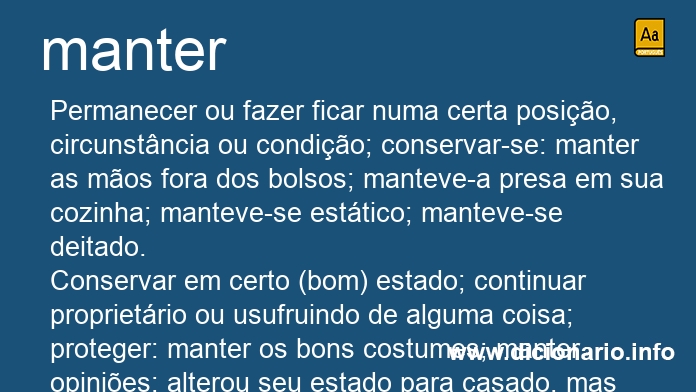 Significado de manter