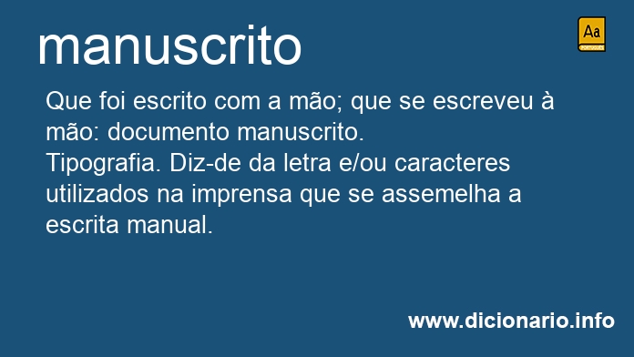 Significado de manuscrita