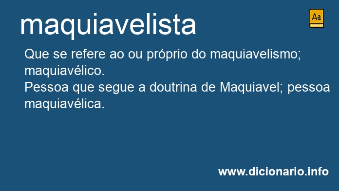 Significado de maquiavelista