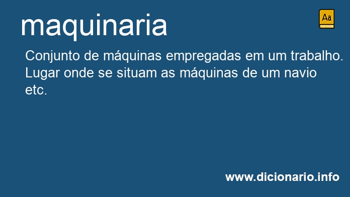 Significado de maquinaria