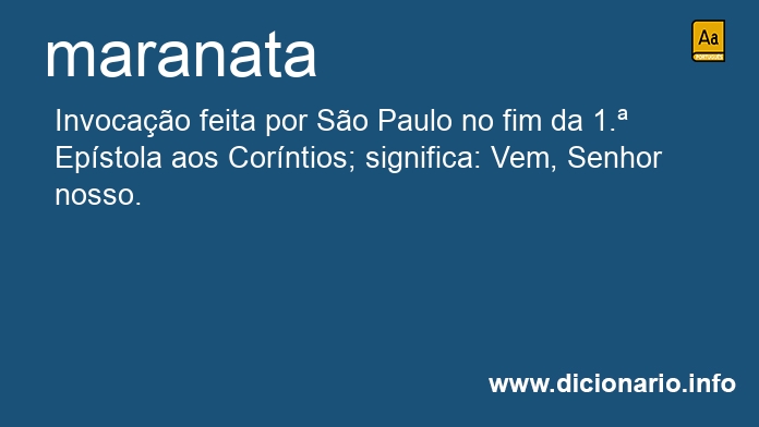 Significado de maranata