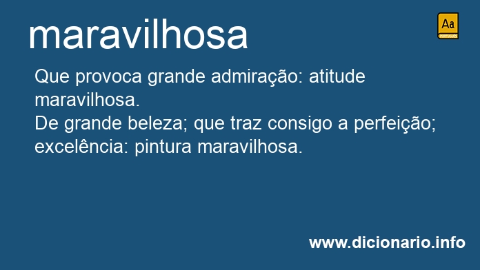 Significado de maravilhosa