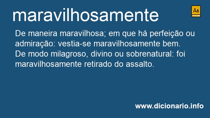 Significado de maravilhosamente