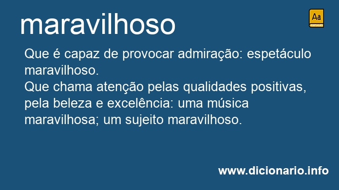 Significado de maravilhosos