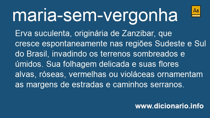 Significado de maria-sem-vergonha
