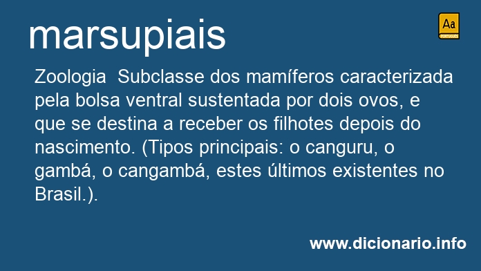 Significado de marsupiais