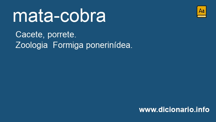 Significado de mata-cobra