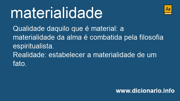 Significado de materialidade