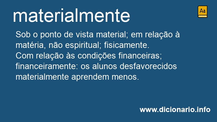Significado de materialmente