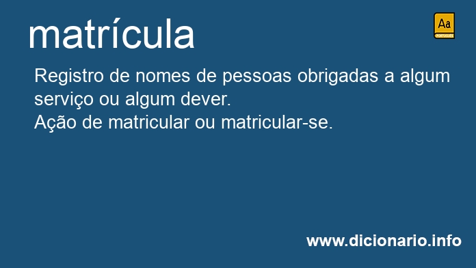 Significado de matrcula