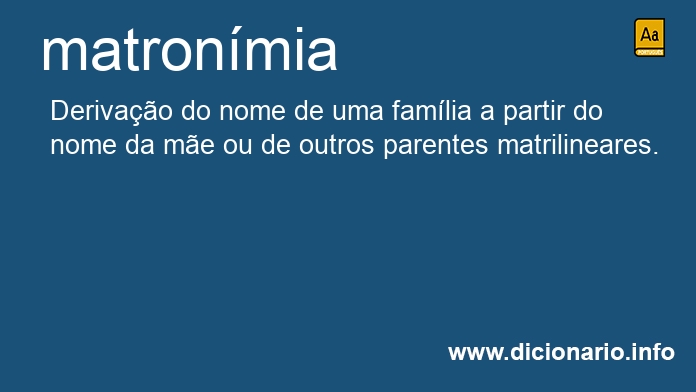 Significado de matronmia