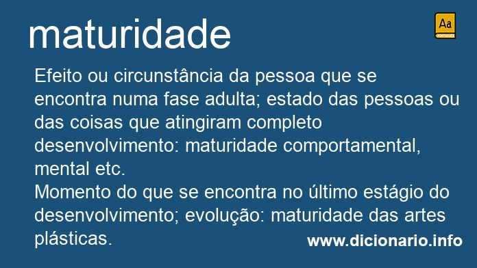 Significado de maturidade