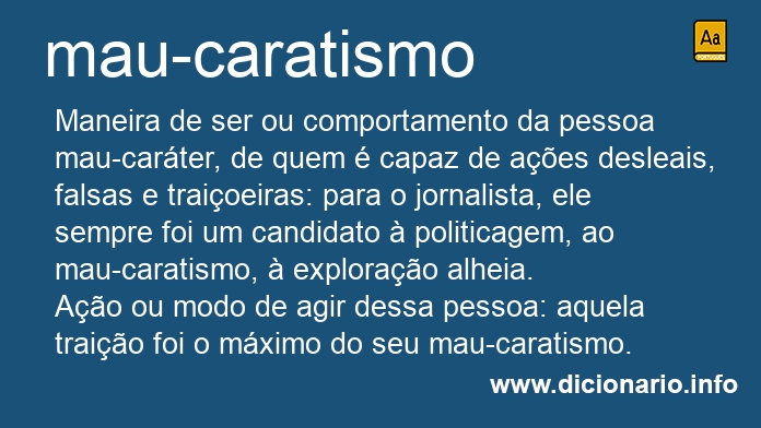 Significado de mau-caratismo